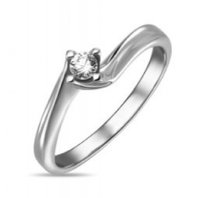 Помолвочное кольцо R01-SOL50-010-G2-М12259 из белого золота, гладкое