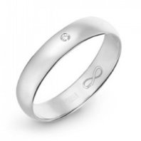 Обручальное кольцо R01-WED-00028-М12265 из белого золота, гладкое
