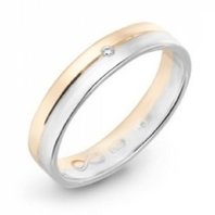 Обручальное кольцо R01-WED-00024-М12267 комбинированное, гладкое