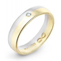 Обручальное кольцо R01-WED-00020-М12269 комбинированное, гладкое