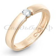 Обручальное кольцо R01-WED-00022-М12411 из красного золота, гладкое